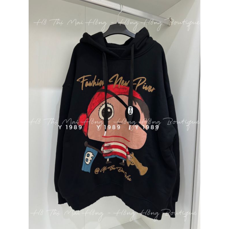 Áo nỉ hoodies mũ hình e bé