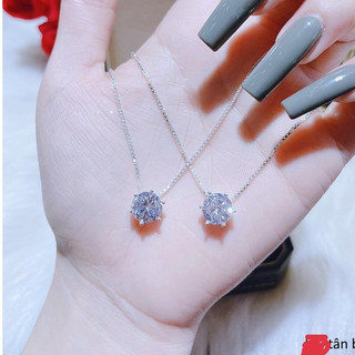 dây chuyền đính đá 7li , đá chủ Diamond nhân tạo , bạc 925 sáng đẹp - TÂN BẠC STORE