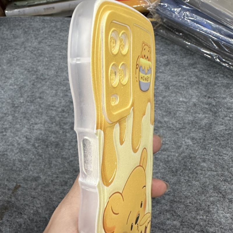 Case ốp lưng Oppo A54 4G dẻo gấu dâu lotso siêu dễ thương viền lượn sóng bảo vệ camera