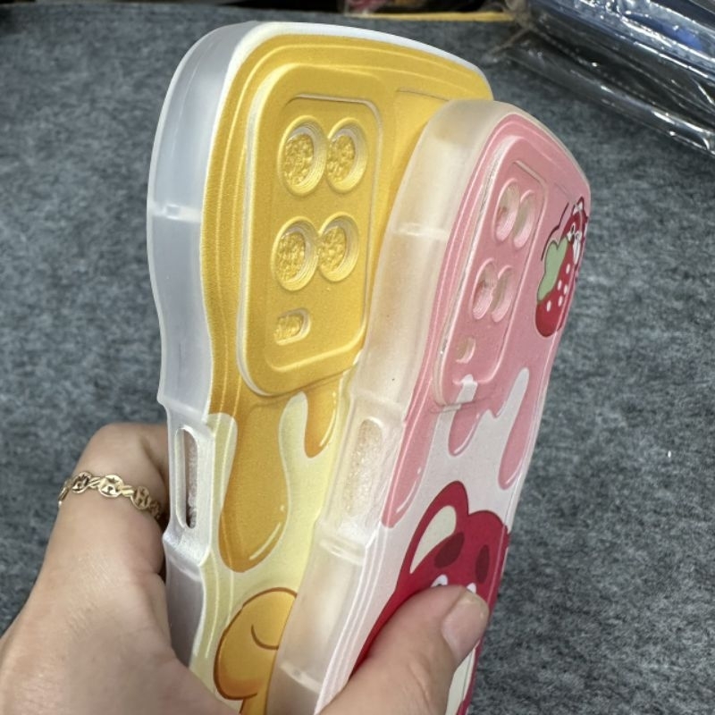 Case ốp lưng Oppo A54 4G dẻo gấu dâu lotso siêu dễ thương viền lượn sóng bảo vệ camera