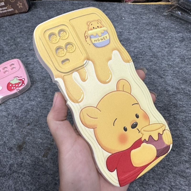 Case ốp lưng Oppo A54 4G dẻo gấu dâu lotso siêu dễ thương viền lượn sóng bảo vệ camera