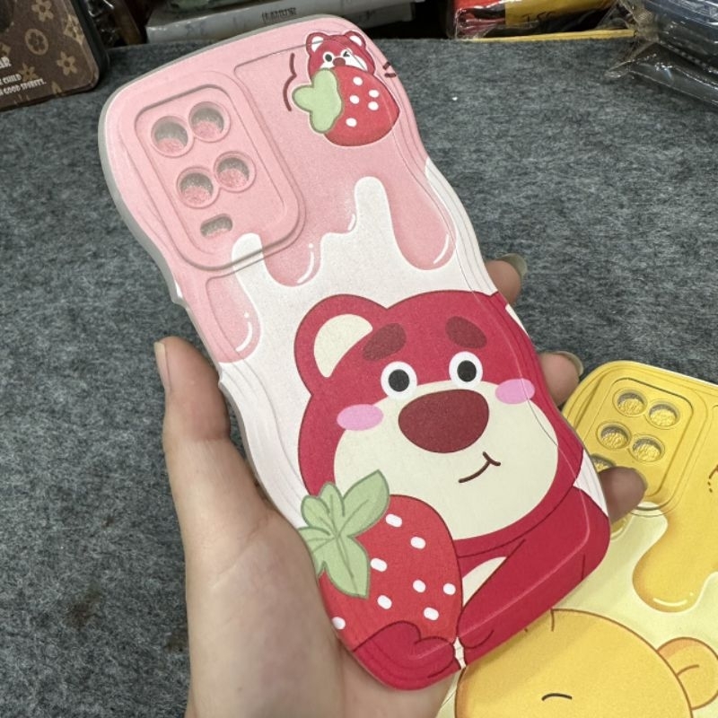 Case ốp lưng Oppo A54 4G dẻo gấu dâu lotso siêu dễ thương viền lượn sóng bảo vệ camera