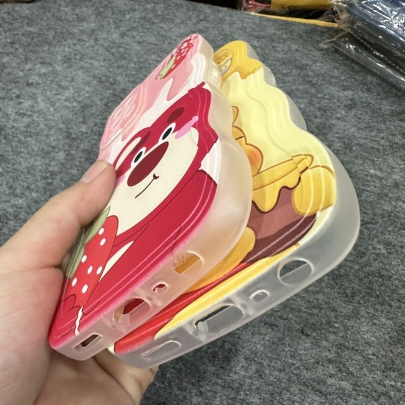 Case ốp lưng Oppo A54 4G dẻo gấu dâu lotso siêu dễ thương viền lượn sóng bảo vệ camera