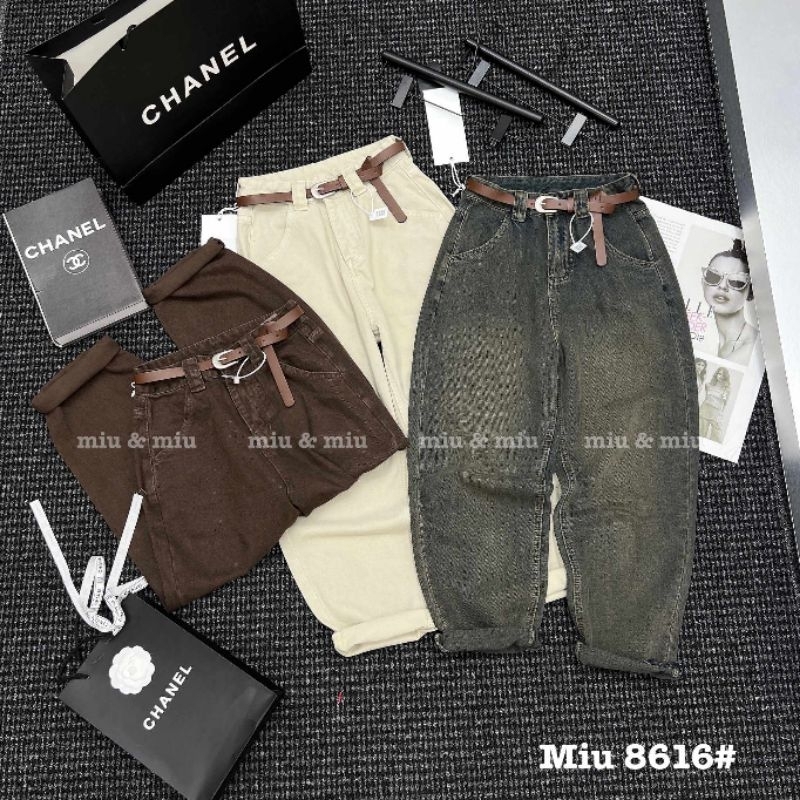 Quần becghi jeans kèm đai hàng QCL1