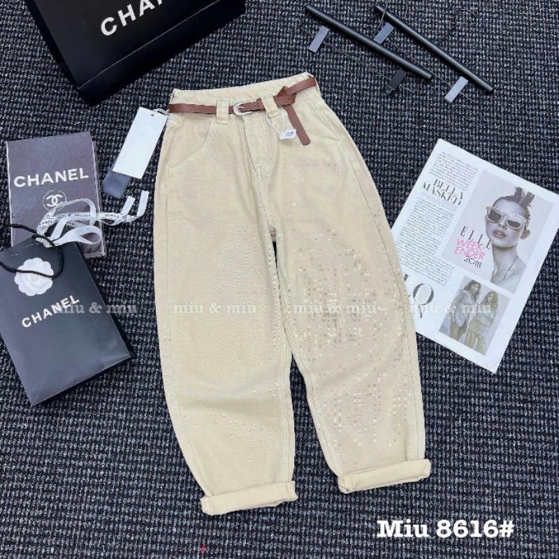 Quần becghi jeans kèm đai hàng QCL1