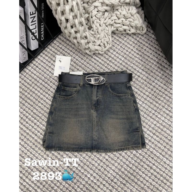 Chân váy jeans kèm đai hàng QCL1