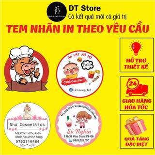 In tem nhãn giấy,(CÓ NHẬN SỐ LƯỢNG ÍT ) sticker, decan trong, decal nhựa chống nước thiết kế theo yêu cầu