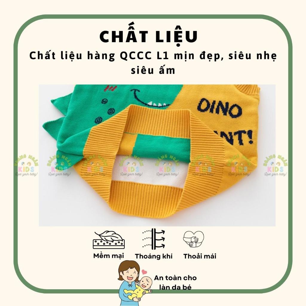 Áo gile len quảng châu hoạ tiết khủng long, áo khoát len không tay hàng mịn lì đẹp