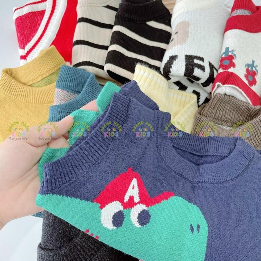 Áo gile len quảng châu hoạ tiết khủng long, áo khoát len không tay hàng mịn lì đẹp