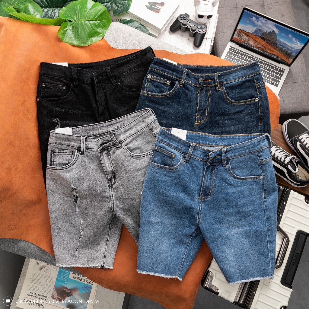 Quần Jean Short Nam Mẫu Mới BEACON DENIM Form Slimfit Mã JSCC048,049,050,051,052