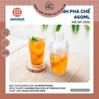 Bình pha chế 320-460-600ml, bình lắc pha chế đồ uống nhựa việt nhật cao cấp