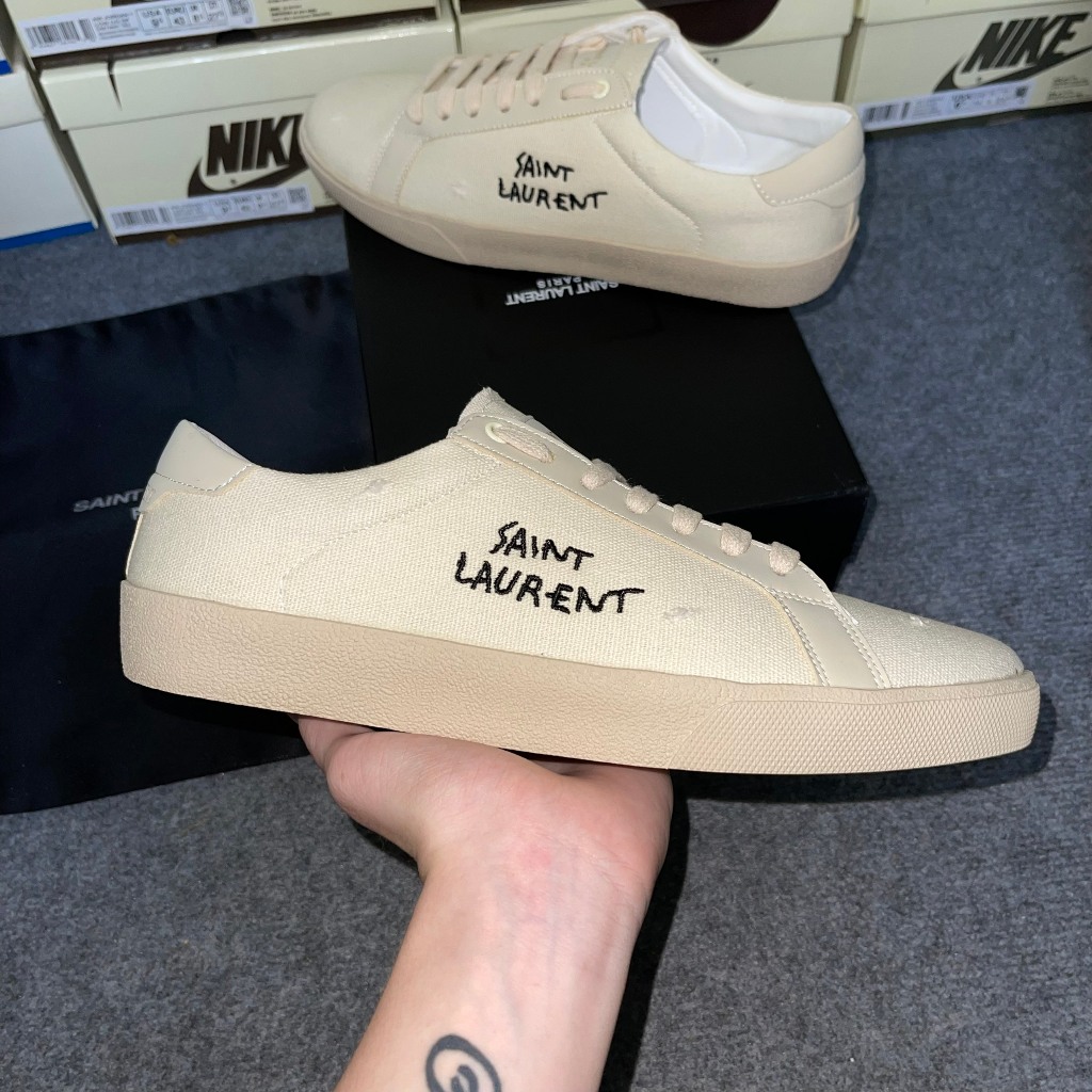 Giày Sneaker Ysl  Saint Laurent Court Classic Cream