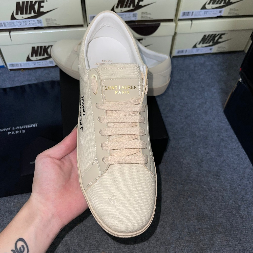 Giày Sneaker Ysl  Saint Laurent Court Classic Cream