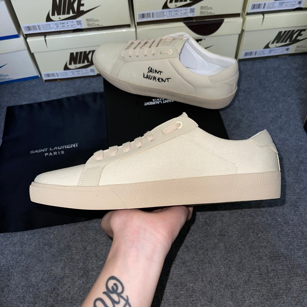 Giày Sneaker Ysl  Saint Laurent Court Classic Cream