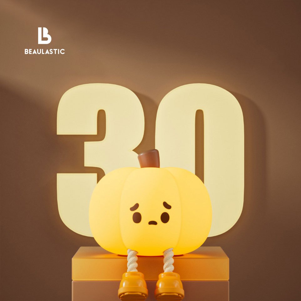 Đèn ngủ LED cảm ứng chạm đổi màu halloween hình quả bí ngô buồn dễ thương cute | PUKIN NX40