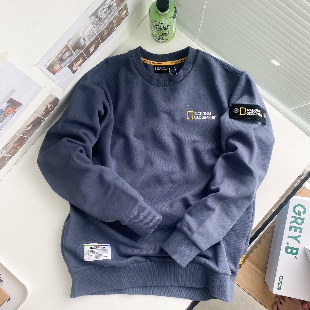 Áo Nỉ Nam Nữ Nat Geo Sweater GREYB In Logo Trước Ngực Nhiều Màu Phong Cách Hàn Quốc