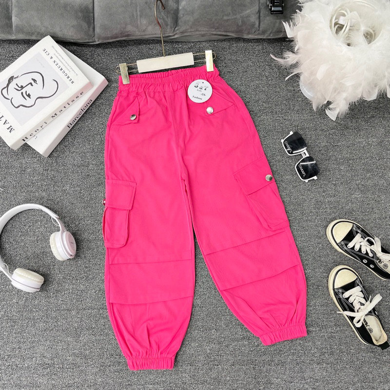 Quần dài kaki thô dáng thụng cho bé gái
