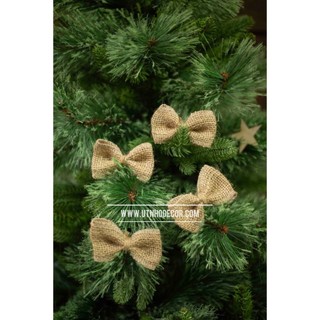 Set nơ vải bố thô trang trí noel