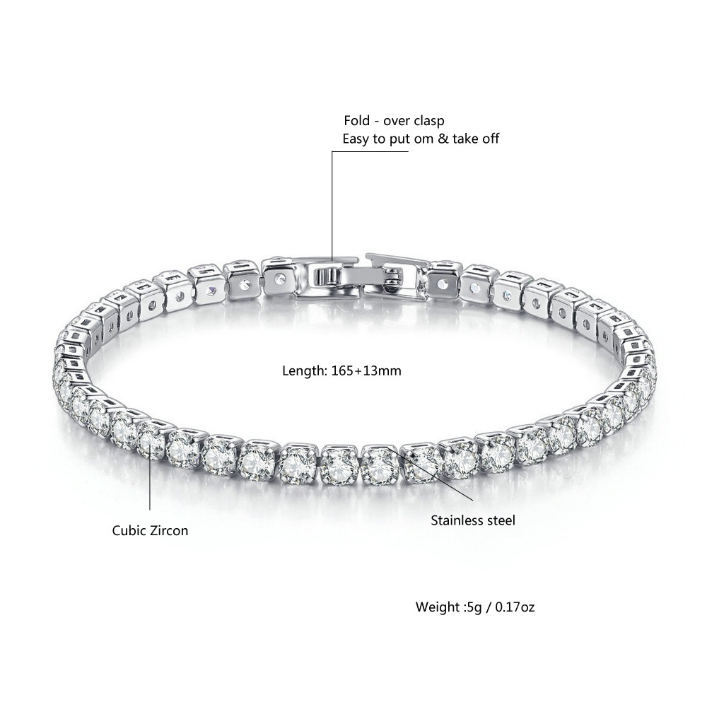 Vòng tay titan,lắc tay tennis  unisex không đen gỉ  2 phiên bản Sliver & Rose Gold   FAMIN - Basic Jewelry Store