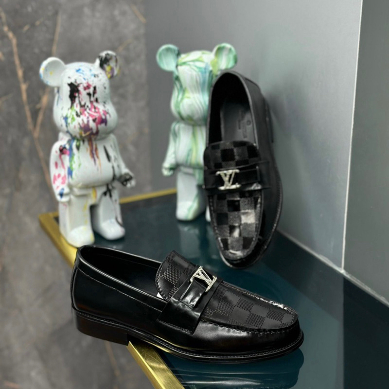 Giày LV da bóng đế phíp gỗ cao cấp hàng fullbox