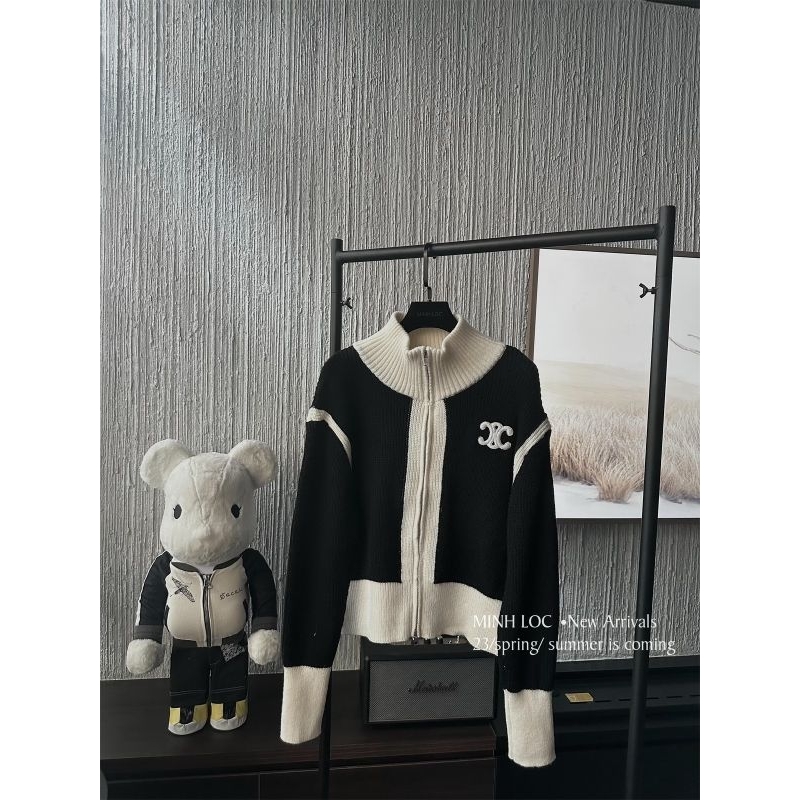 Áo khoác len pha viền chữ x hàng QCL1