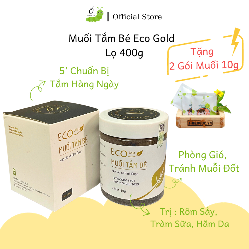 Muối Tắm Bé Eo Gold 400g - Muối Tắm Hàng Ngày Cho Bé Cải Thiện và Phòng