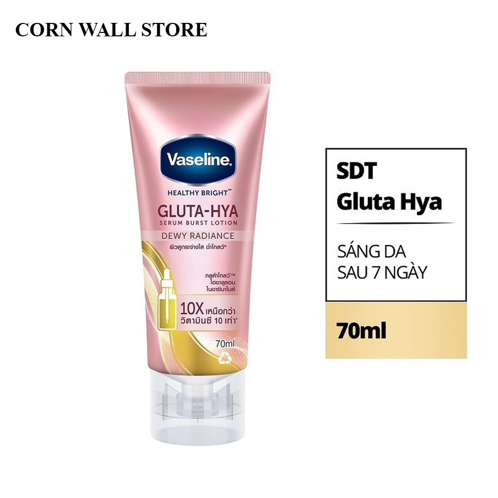 Serum Dưỡng Thể Vaseline Healthy Bright Gluta-Hya Burst Lotion Dewy Radiance 70ml