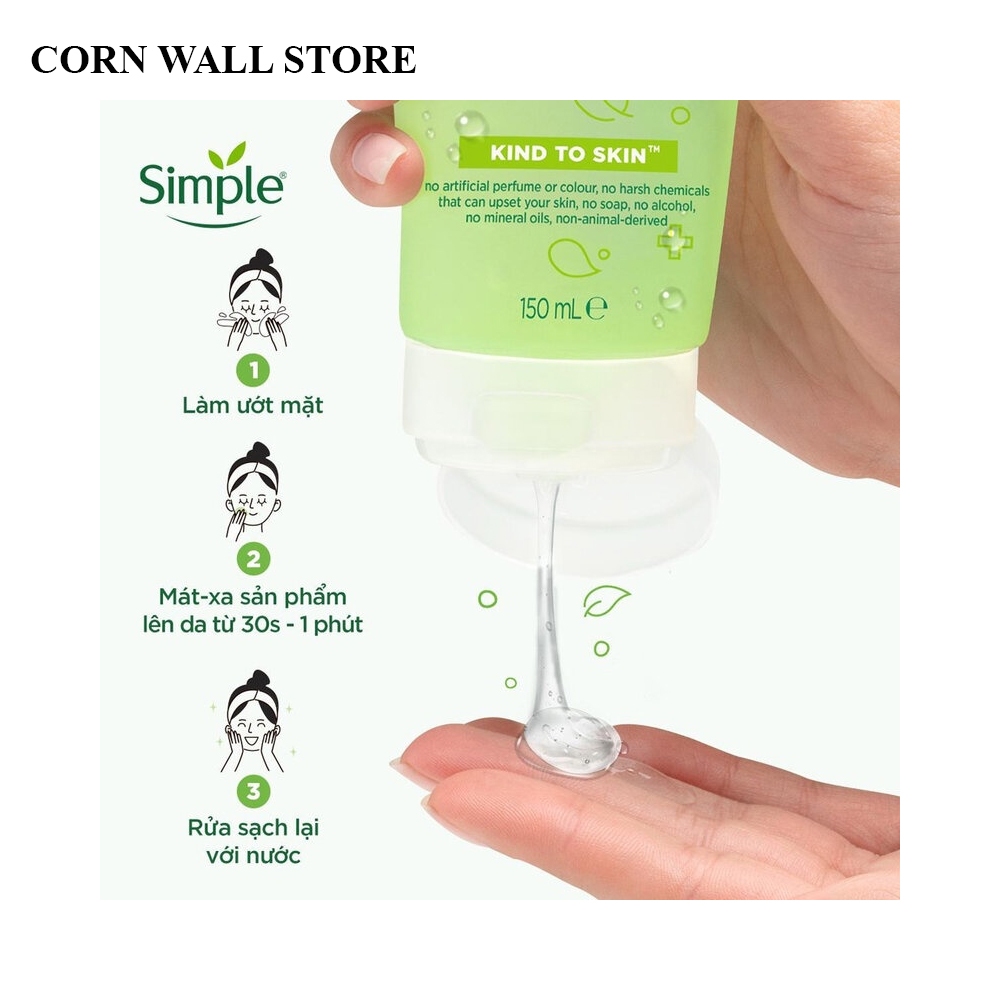 Gel Rửa Mặt Dành Cho Da Nhạy Cảm SIMPLE Kind To Skin Refreshing Facial Wash Gel 50ml