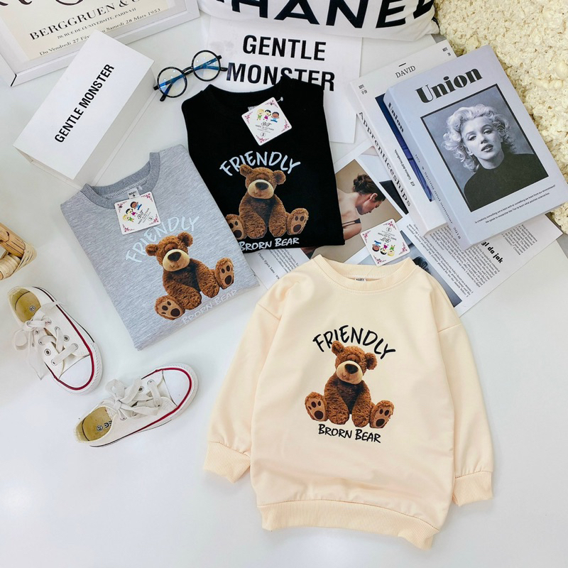 Áo gấu Friendly dáng dài bé gái