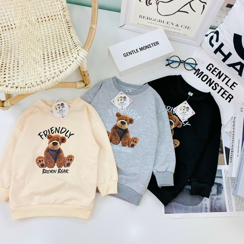 Áo gấu Friendly dáng dài bé gái