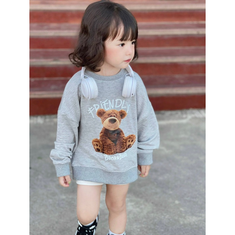 Áo gấu Friendly dáng dài bé gái