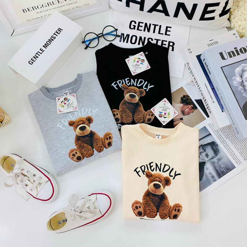 Áo gấu Friendly dáng dài bé gái