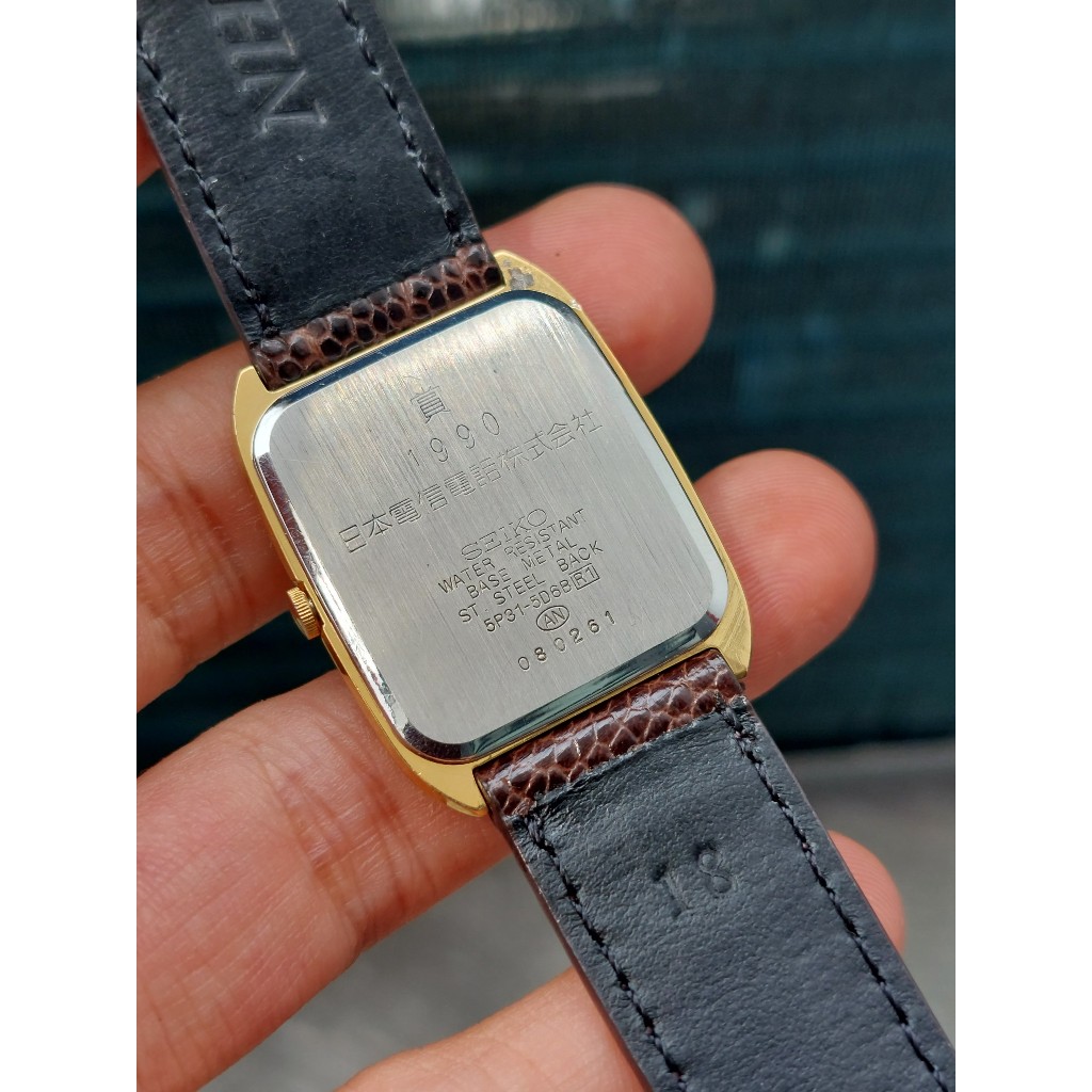 Đồng hồ nam Seiko tank kính sapphire hàng si chạy pin