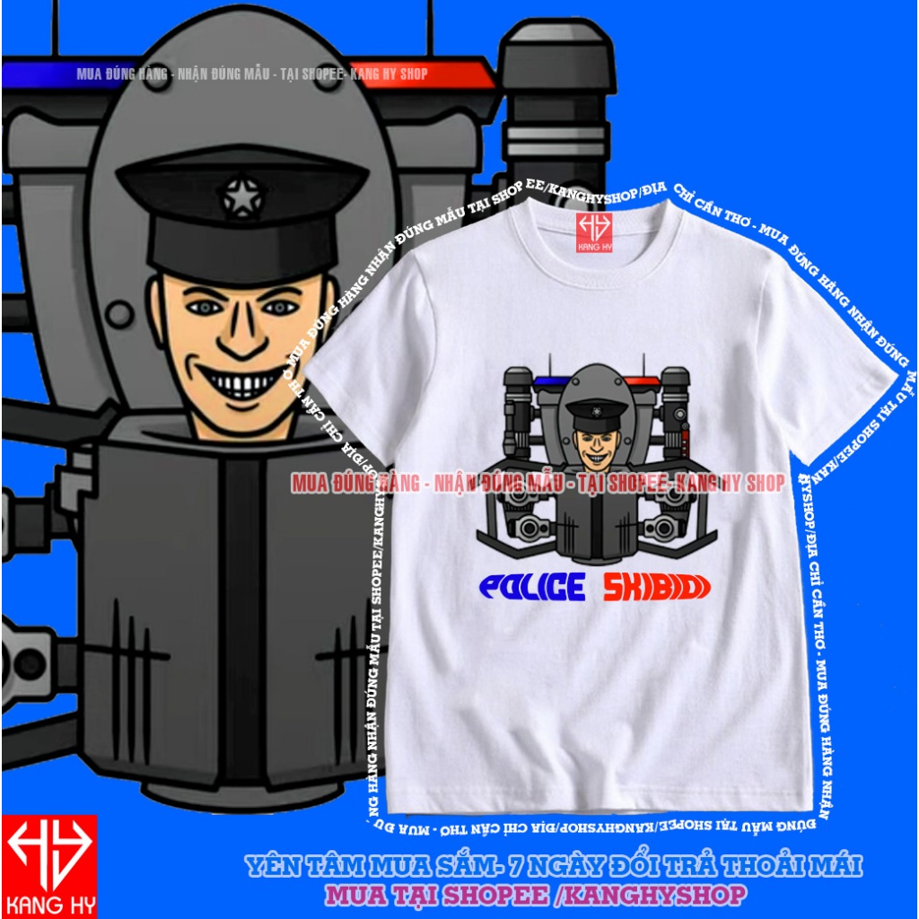 Áo Thun Skibidi Police Toilet - Speaker Man TV Man  Cameraman Đủ Size F640 Kanghyshop