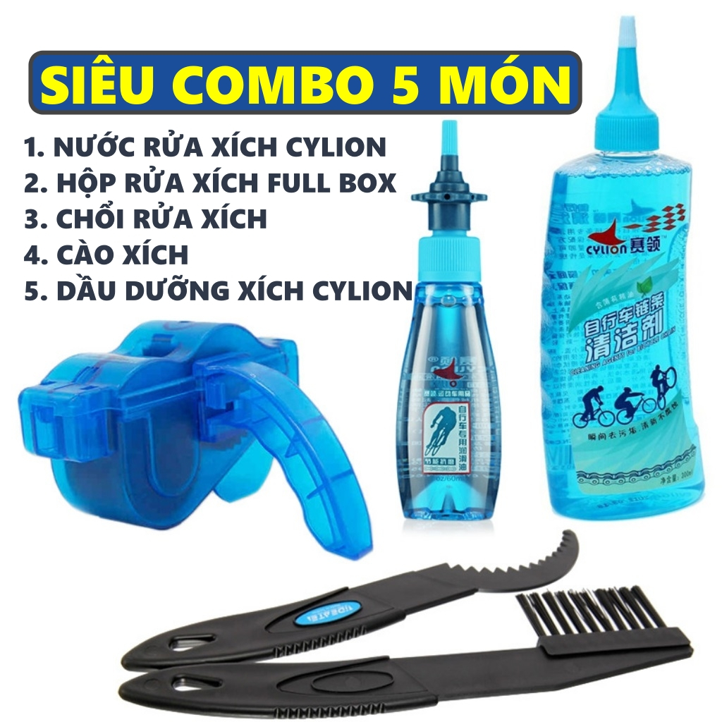 COMBO Rửa Xích Xe Đạp, Nước Rửa Xích, Dầu Tra Xích Cylion Chính Hãng Tiết Kiệm