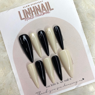 L003 Nailbox thiết kế màu trắng đen trơn Độ bóng cao