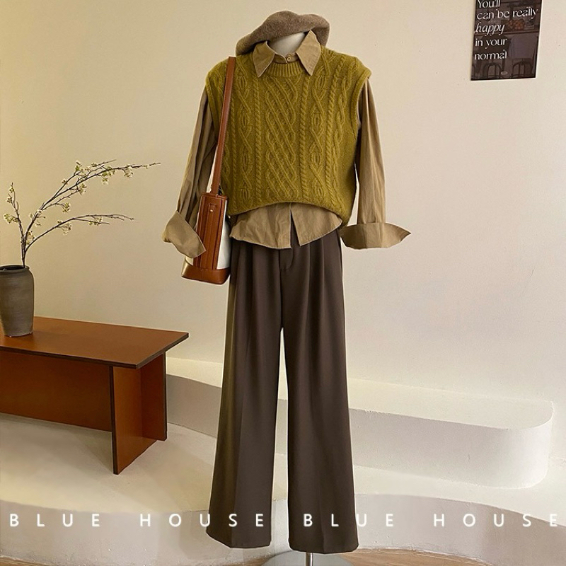 Áo len gile vặn thừng vintage mùa thu mã #9389 GNCM