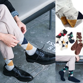 [ TẤT NAM ] Vớ dài nam họa tiết quả trám hàng cao cấp hãng MM1