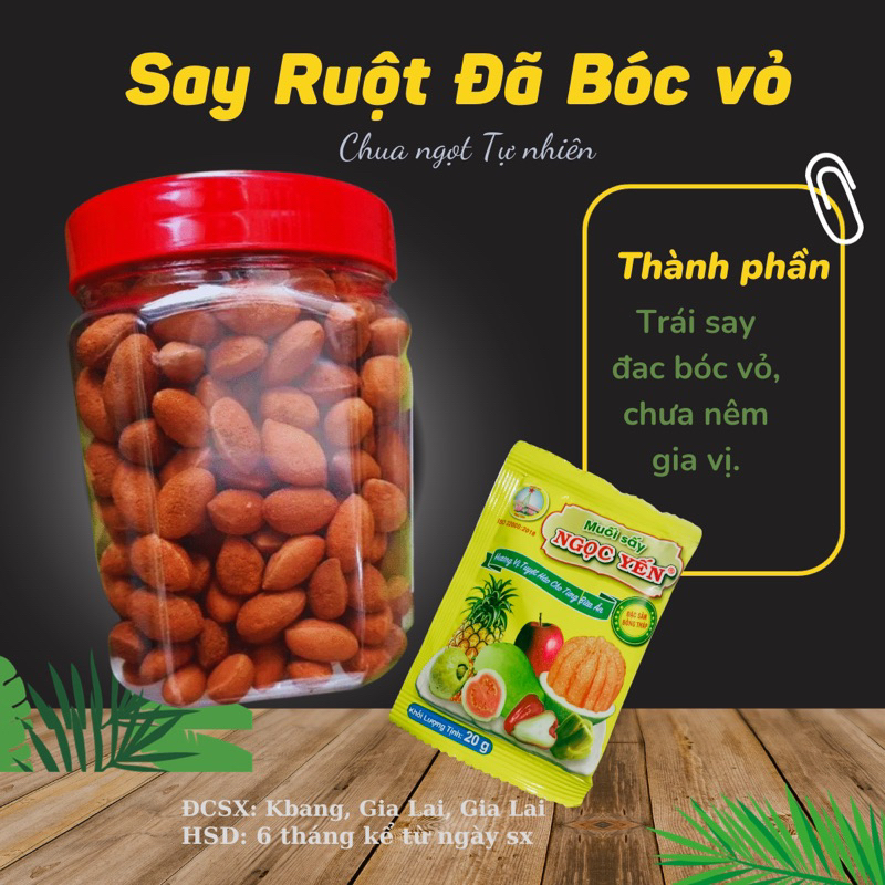 Trái Say|Trái Nhung Bóc Sẵn Sấy Nhẹ Tặng Kèm Muối| Talifood