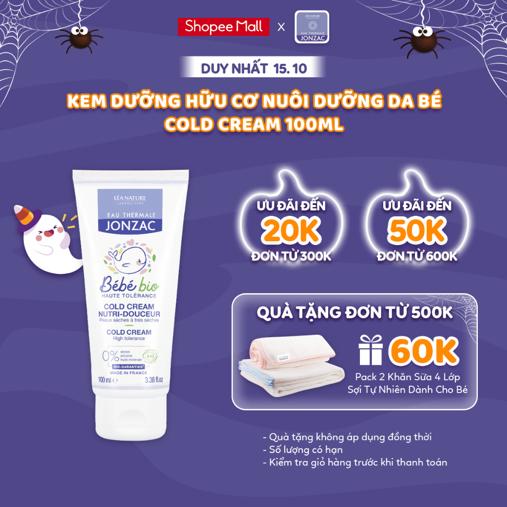 Kem Dưỡng Hữu Cơ Nuôi Dưỡng Da Bé Eau Thermale Jonzac Bébé Bio Nutri Gentle Cold Cream 100ml