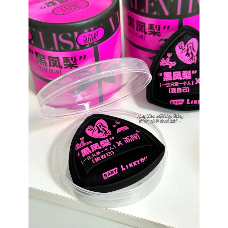 Hộp 3 Bông Phấn, Bông Mút Đánh Nền Trang Điểm Kèm Hộp Đựng LISHU Hot Douyin