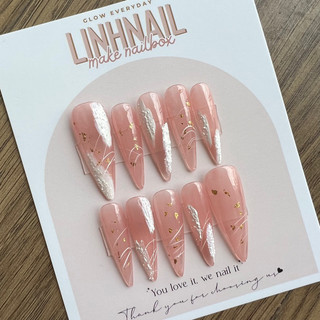 L012 Nailbox thiết kế màu hồng thạch mix xi măng