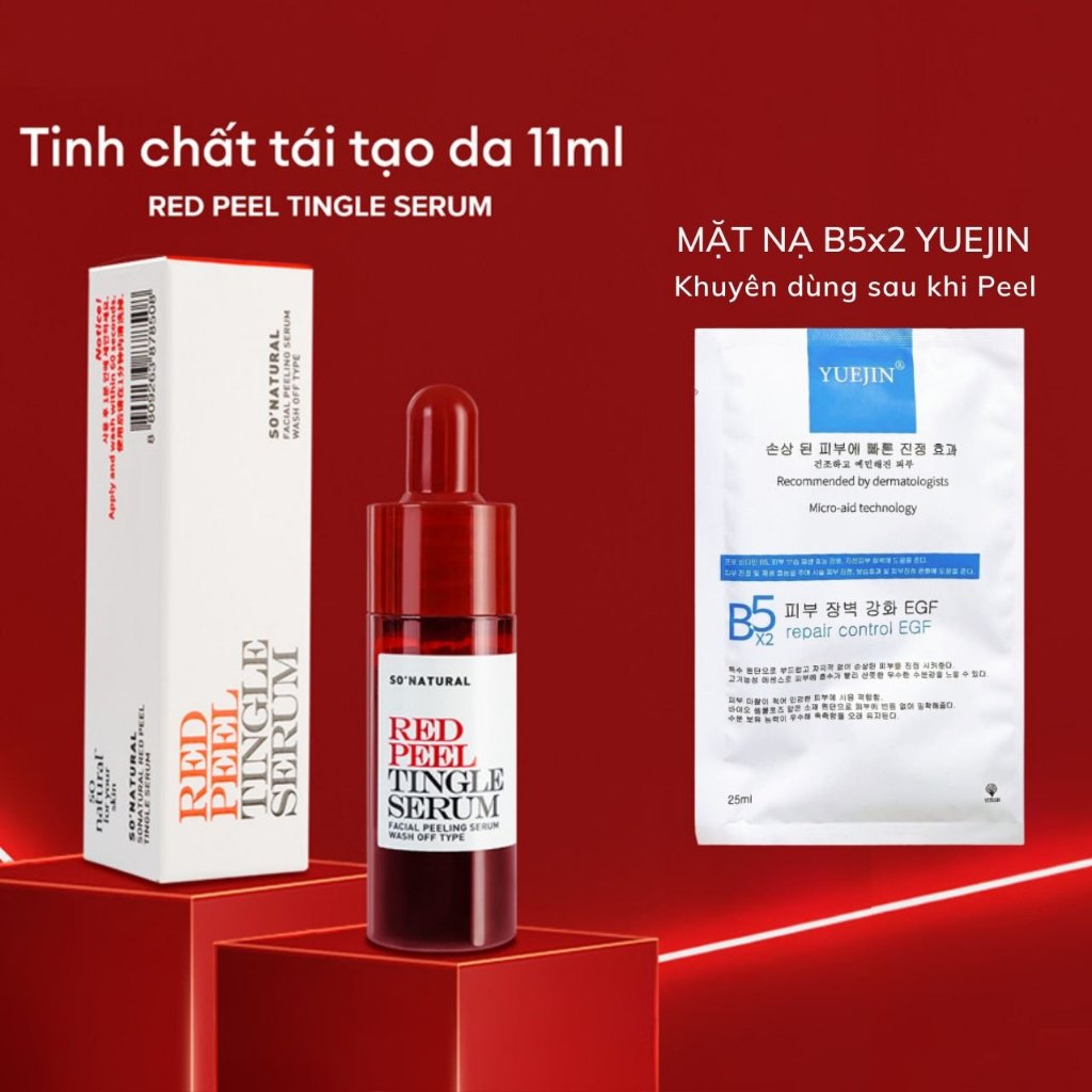 Tinh chất Red Peel mini tẩy tế bào chết Peel da sinh học Red Peel Tingle Serum Facial Peeling Serum Wash Off Type 11ml