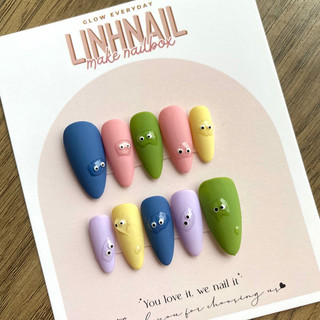 L025 Nailbox thiết kế sắc màu giọt nước nổi