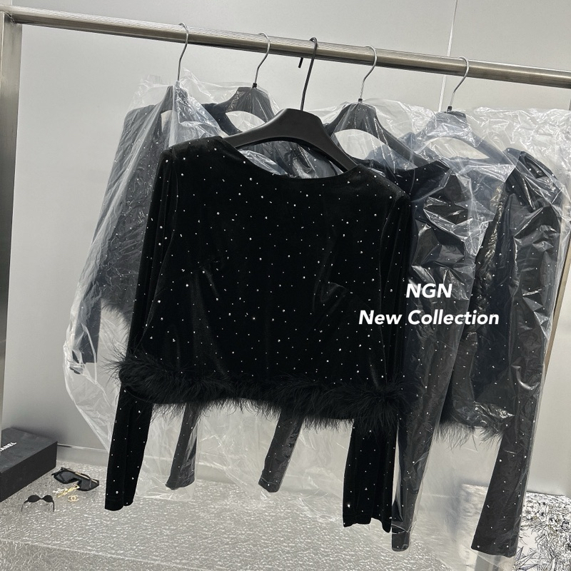 Áo Nhung Gấu Lông Bling