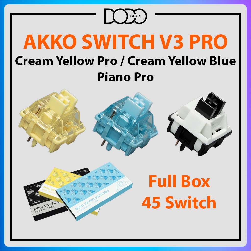 Switch Akko Cream V3 Pro Yellow Blue Piano công tắc bàn phím Switch Akko Cream Yellow Blue Piano Pro V3 DoDo Gear