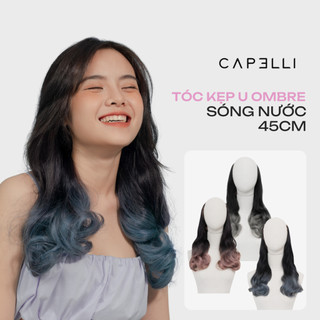 Tóc kẹp u ombre capelli xoăn sóng nước 45cm