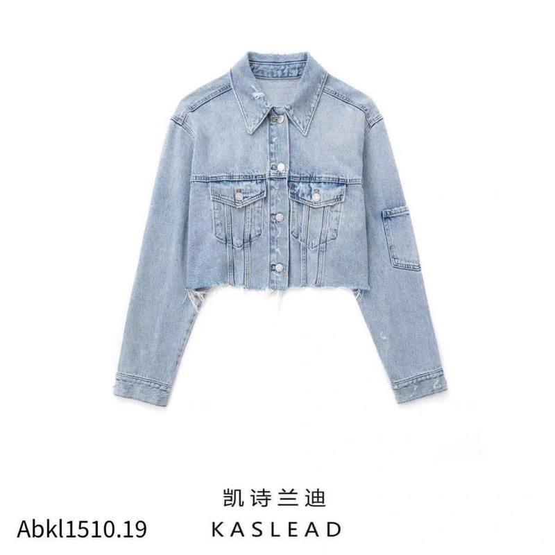 Khoác bò nữ jeasn crop thời trang cắt gấu hot #08