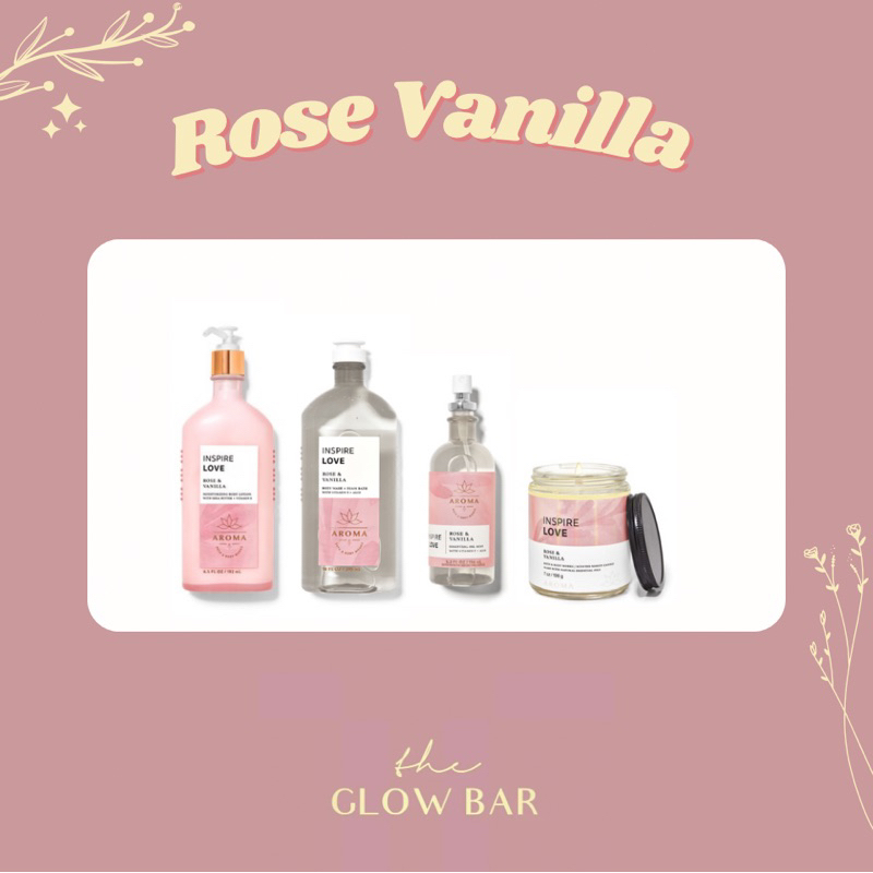 AROMATHERAPY LOVE ROSE VANILLA | Bộ sản phẩm chính hãng Aromatherapy Love - Rose Vanilla Bath & Body Works