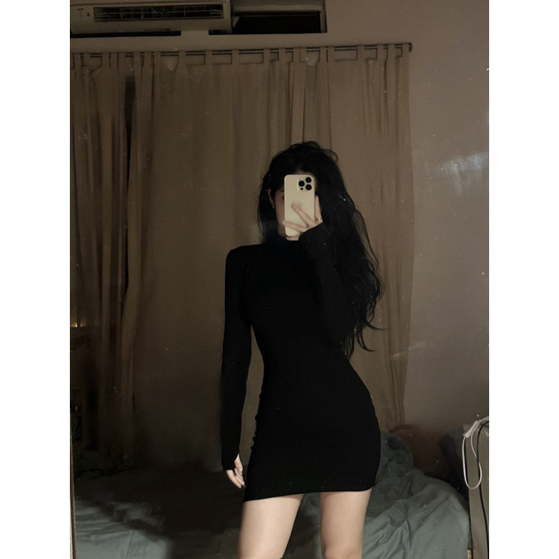 Váy body ôm dáng dài tay thu đông